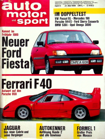Deckblatt Auto Motor und Sport (11/1988)